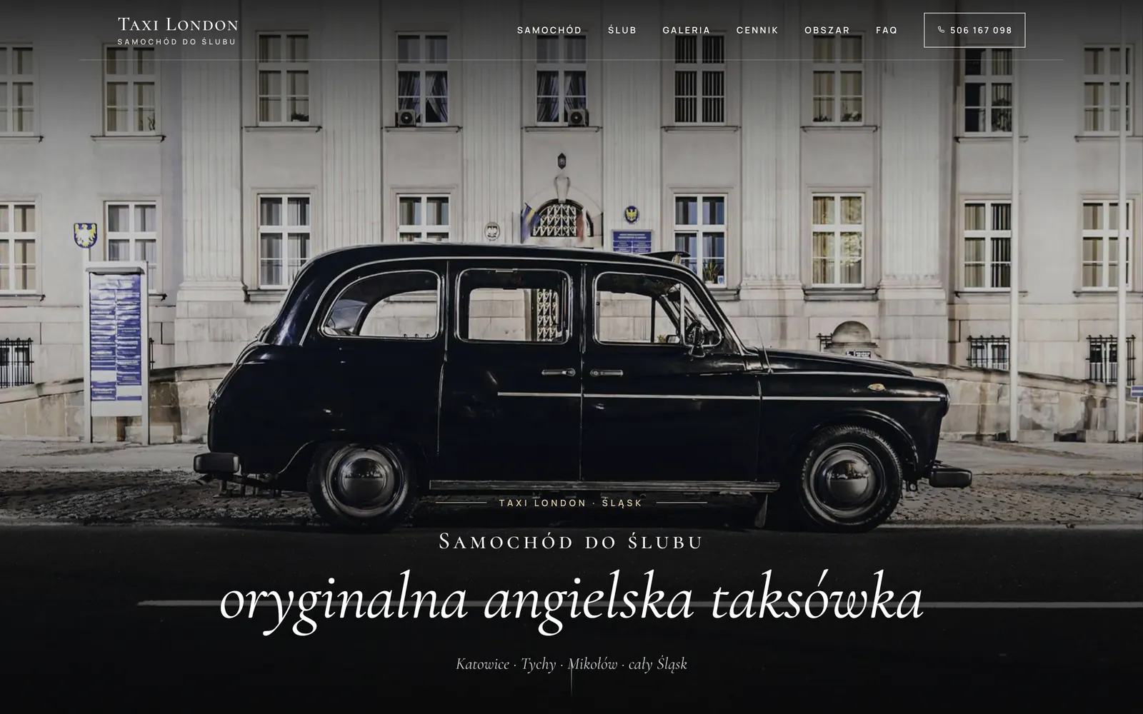 Strona Taxi London na komputerze